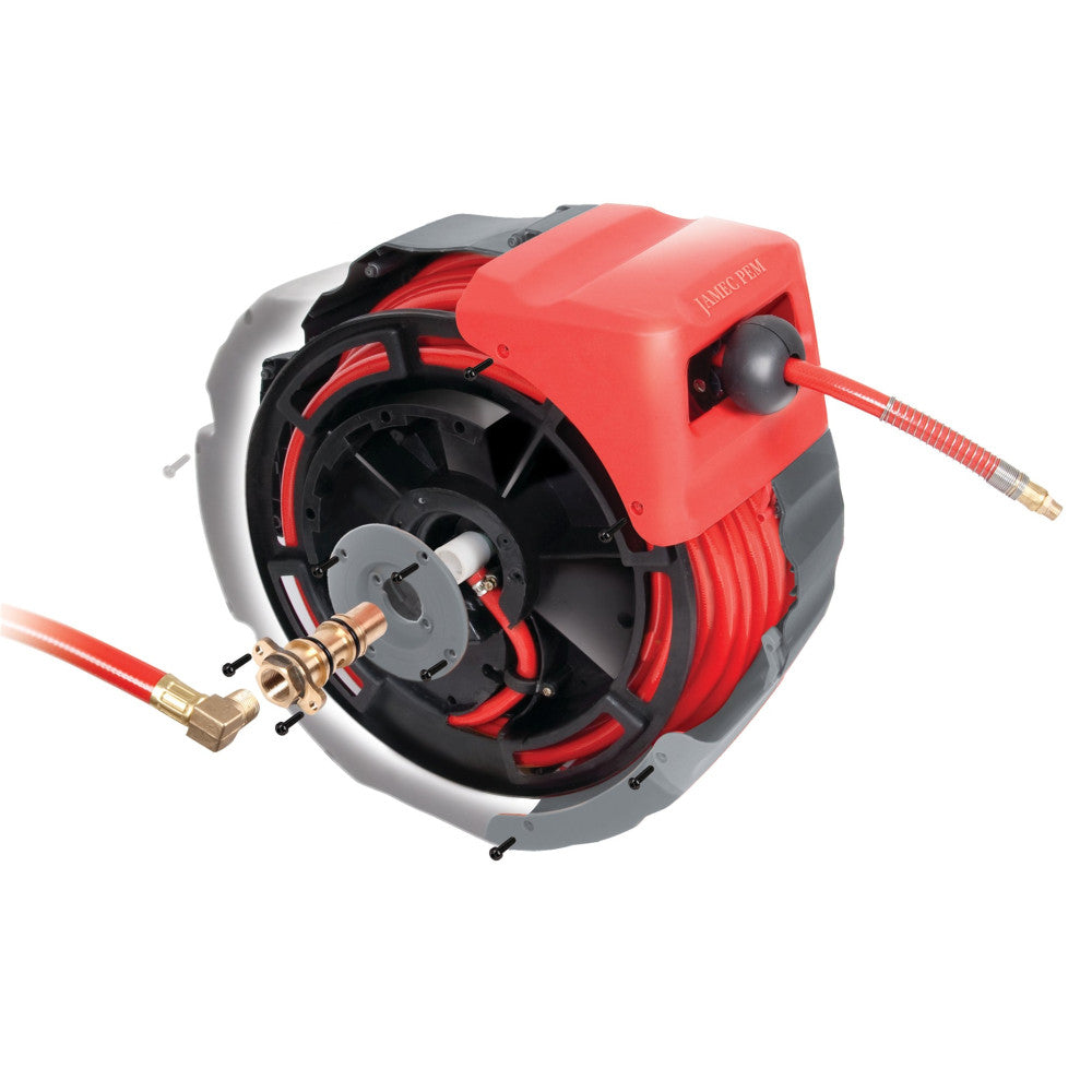 Jamec Air Hose Reel - Retractable - 10mm (3/8") - 20 Metres - PVC Hose