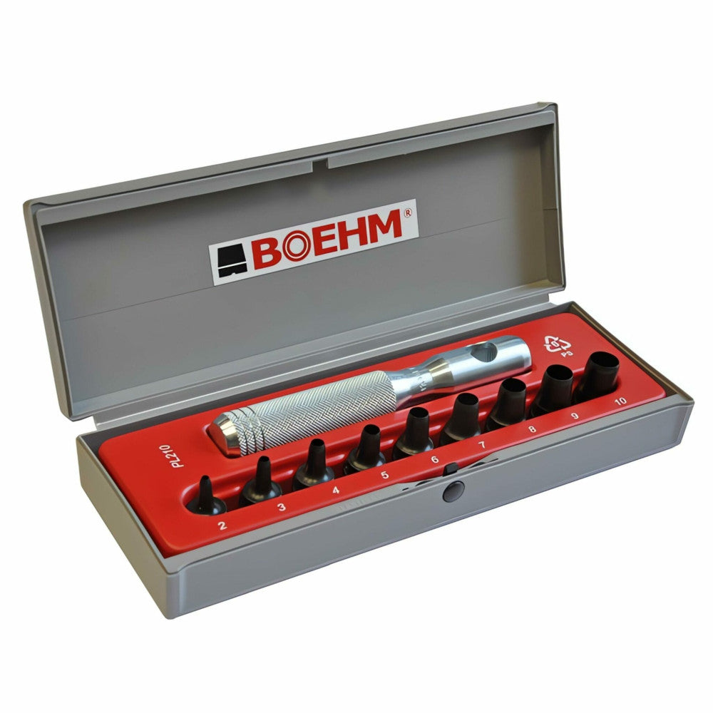 Boehm 2mm - 10mm Wad/Hollow Punch Kit C/w Hand Chuck & 9 Punches JLB210