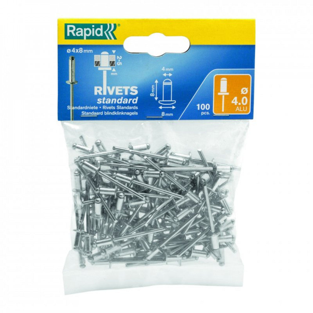 Rapid Rivets 4x8mm Standard Alu 100pc