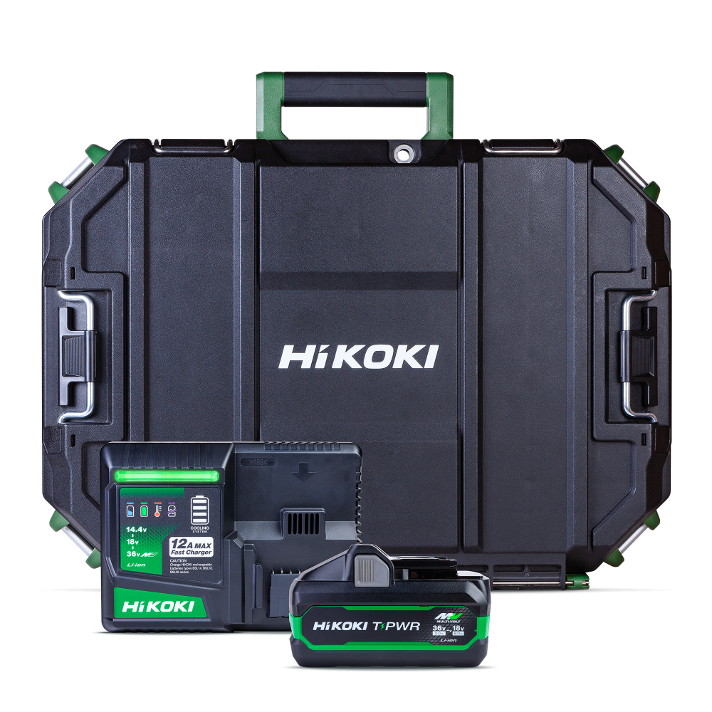 HiKOKI T-PWR Battery & 12A Max Fast Charger Starter Kit W/ Medium Multi Cruiser