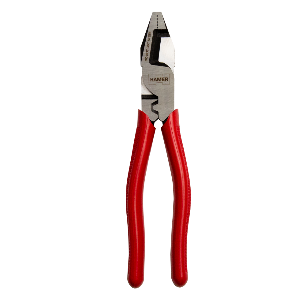 Hamer Tools Pliers 8.5in W/Crimp Cross Cut With Moulded Grip