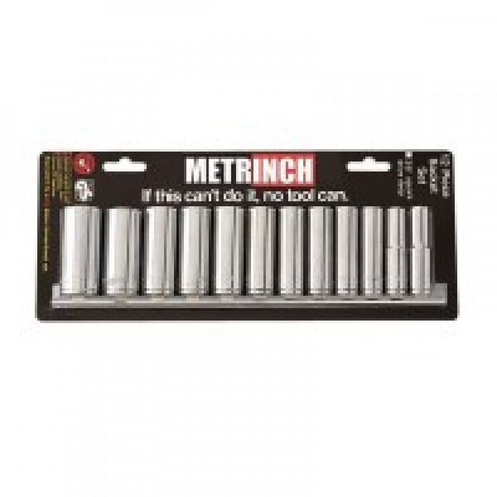 Metrinch 12Pc Combination Socket Set Met/Sae