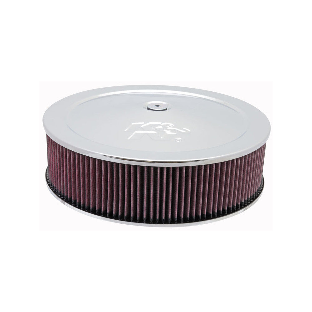 K&N Air Cleaner 14x4" Chrome, Flat Base #60-1260