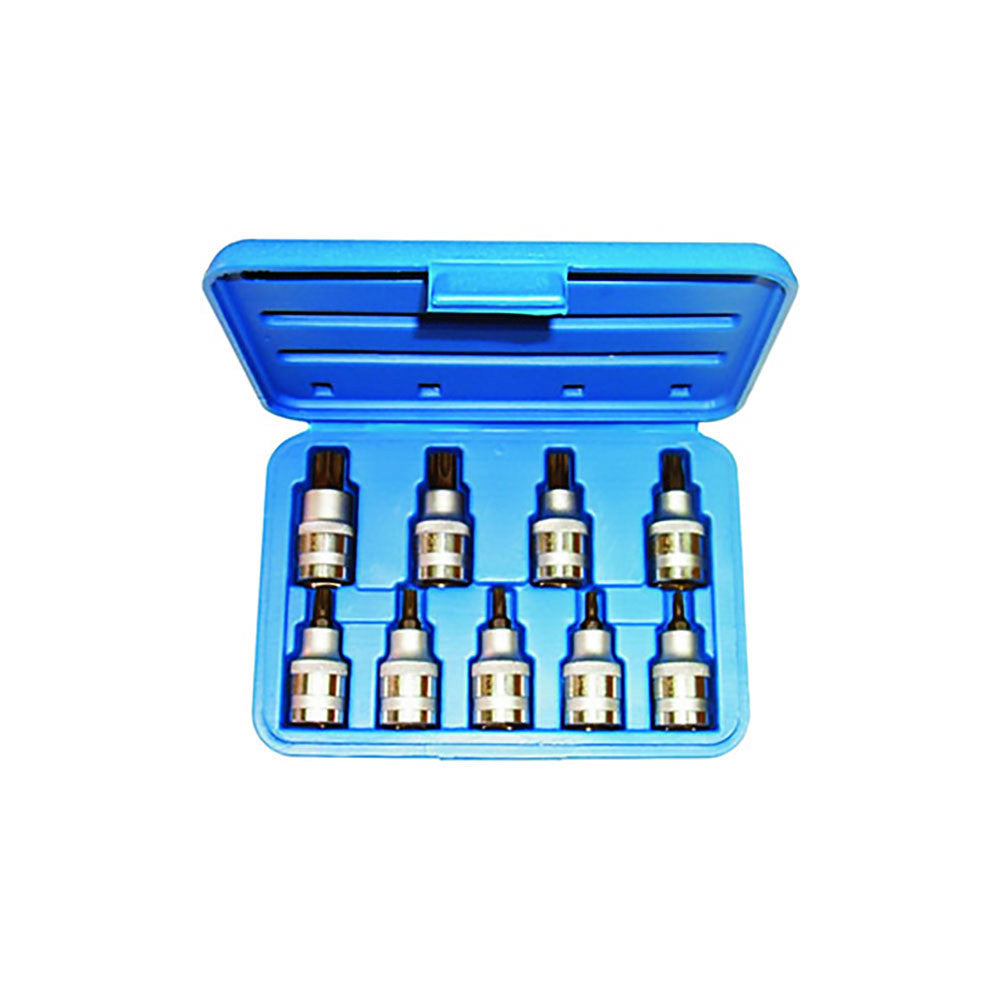 T&E Tools 1/2" Dr. 9Pc Torx Bit Set