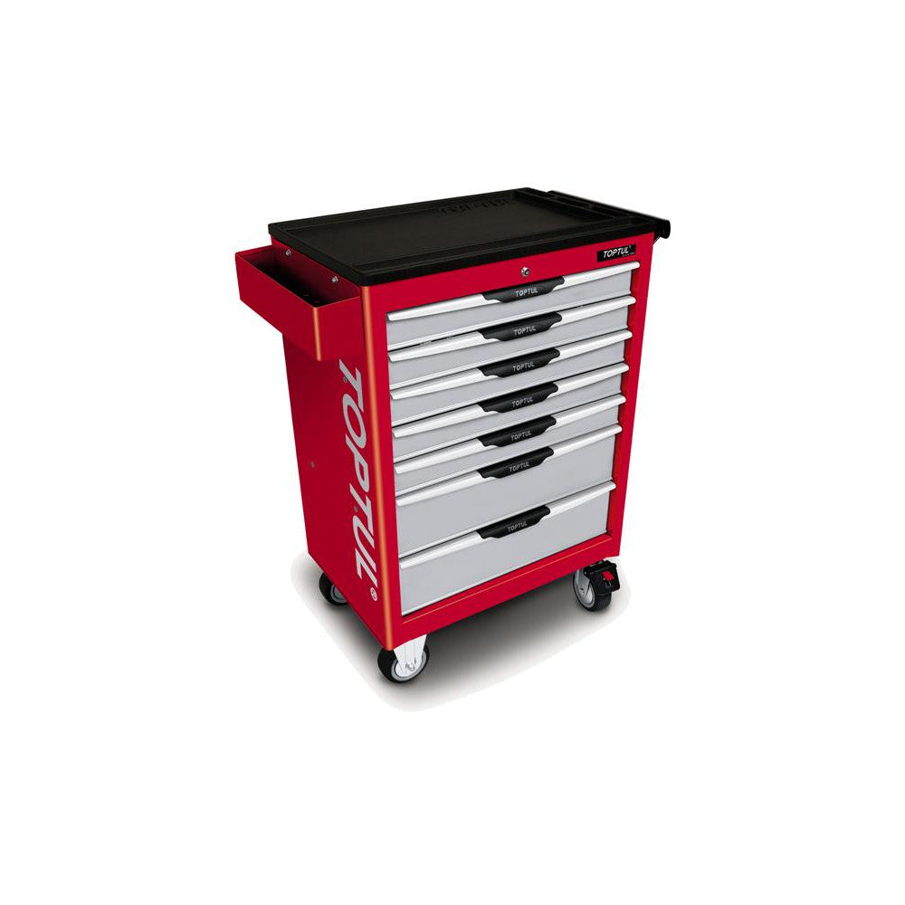 Toptul 7 Drawer Roll Cabinet With Tools 252pce Red