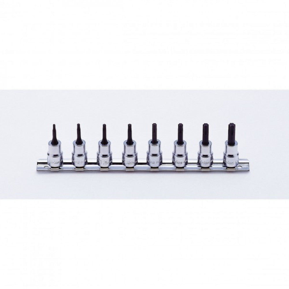 3/8" Dr Torx Socket Set On Rail - 8pc T20-T55