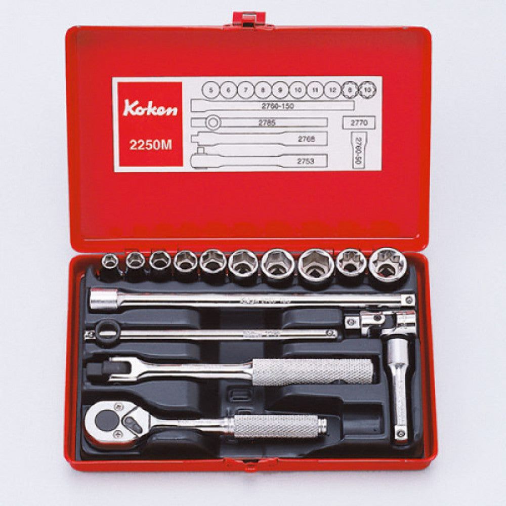 Koken - 1/4" Dr Socket Set - 16pc-6pt