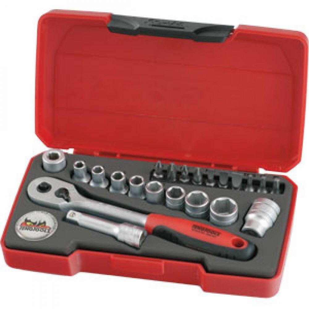 Teng 22Pc 1/4in Dr. Mini Metric Socket Set