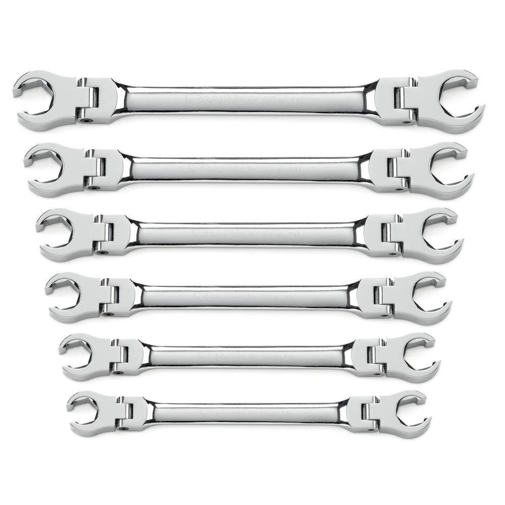 GEARWRENCH Wrench Set Flex Flare Nut Non-Ratcheting Rack MET 6Pc