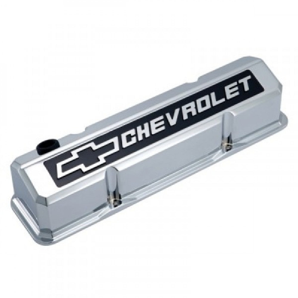 Proform Valve Covers Chev SB Chrome Alloy Slant Edge Pair#141-922