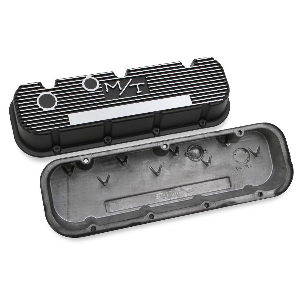 Holley Valve Covers Chev Big Block Black Cast M/T Vintage Series Set#241-85