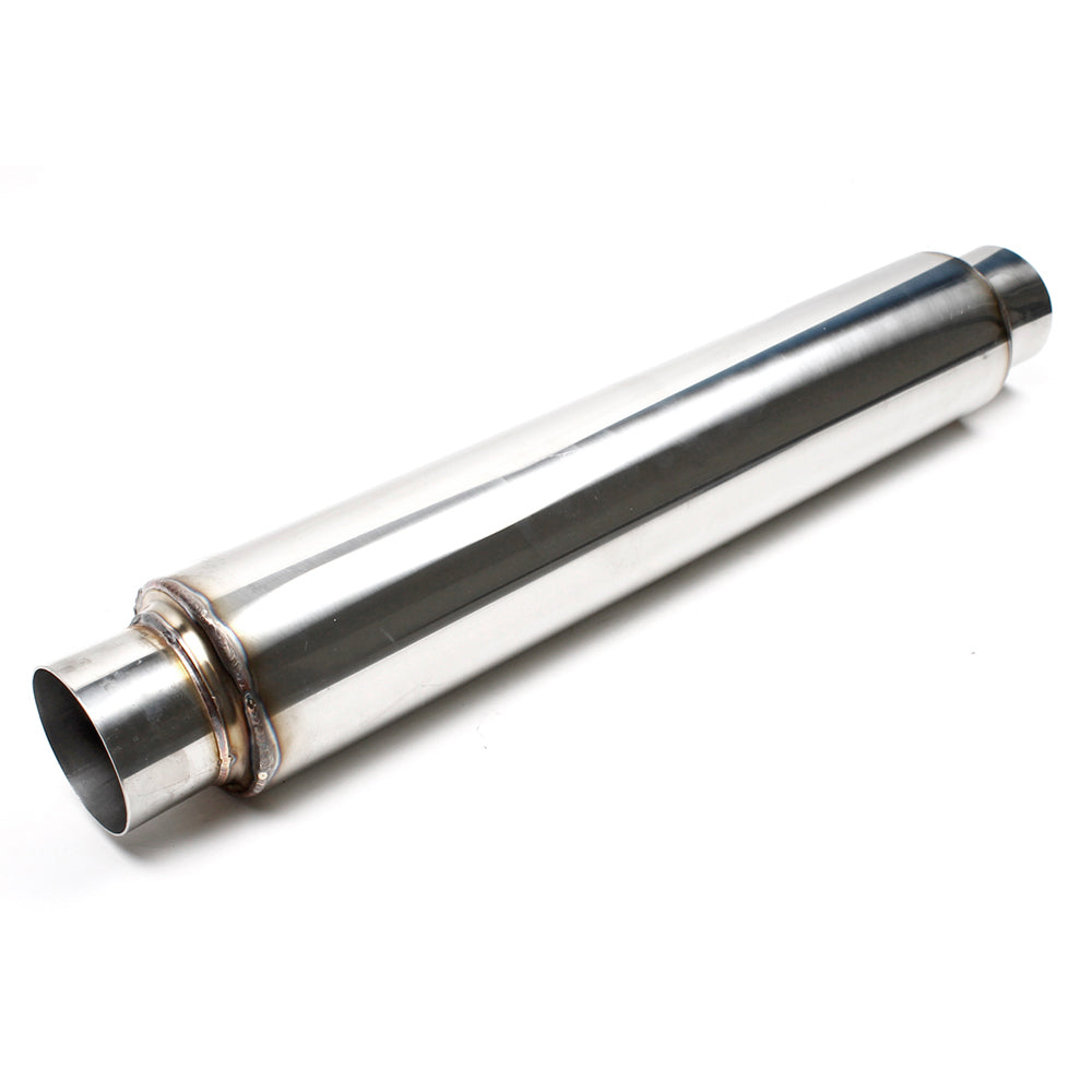 2.5" Inlet/Out 18" Body Resonator Stainless Wool Packed (304 Stainless)