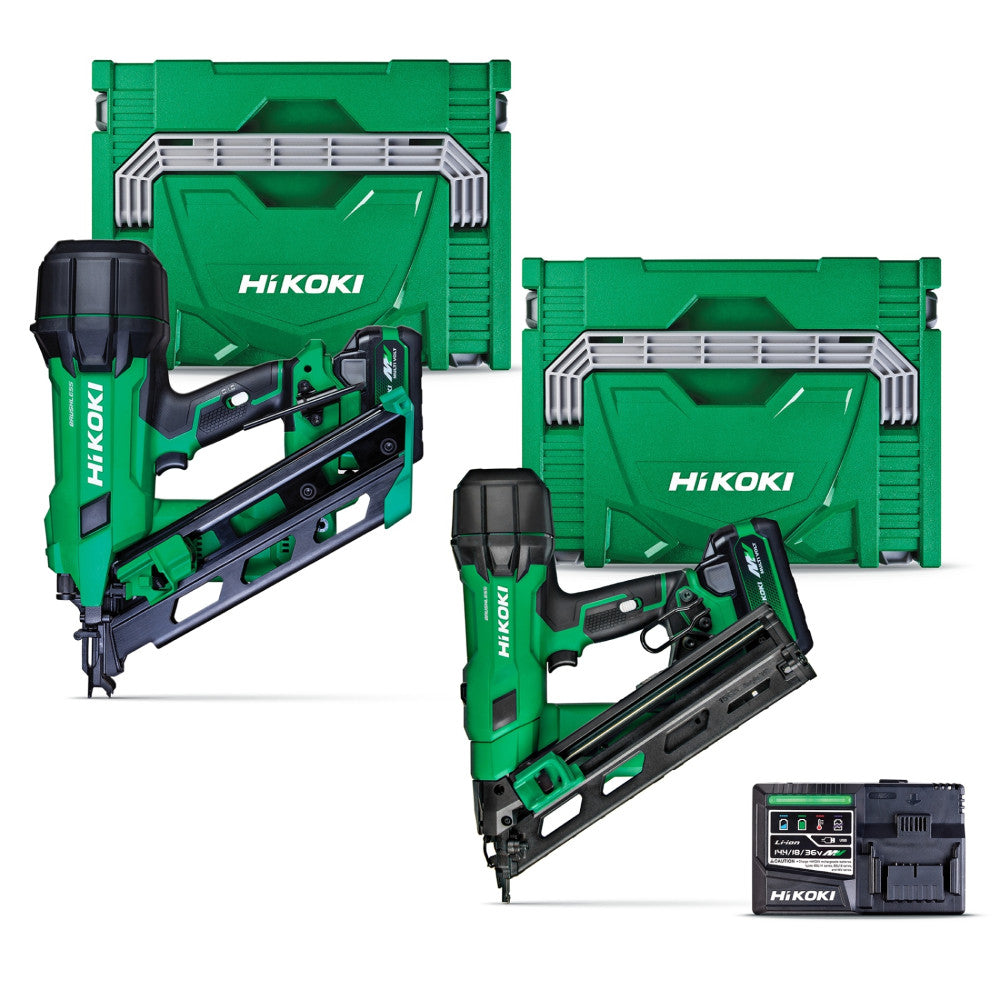 HiKOKI 18V Gasless Framing Nailer & 15GA Angled Brad Nailer Kit