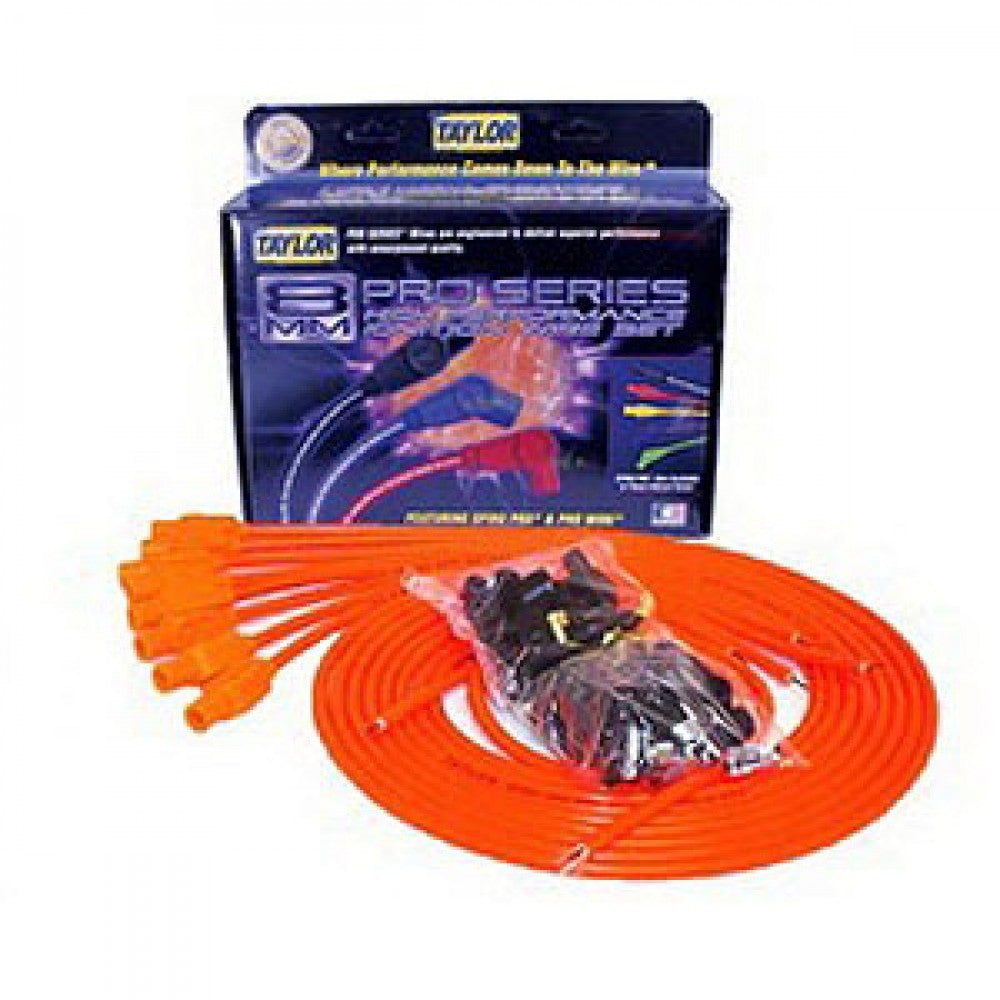 Taylor HT Ignition Leads 8mm ORANGE Straight #78355