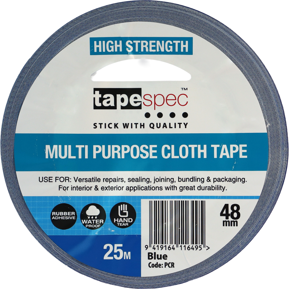 Waterproof Multi-Purpose Cloth Tape Dark Blue 48mm x 25m