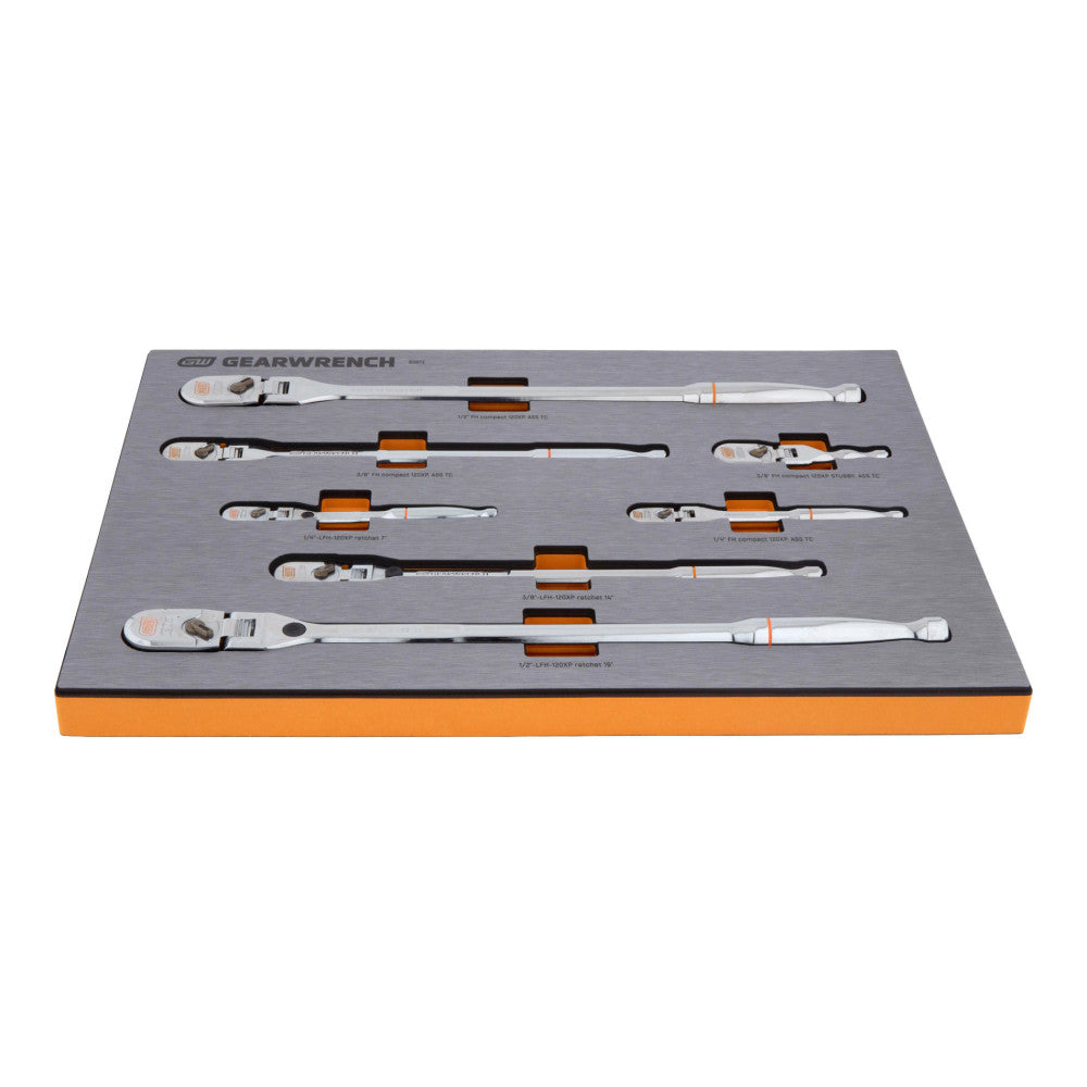 GEARWRENCH 7Pc 1/4, 3/8 & 1/2 in. Drive 120XP Ratchet Handle Set In EVA Tray