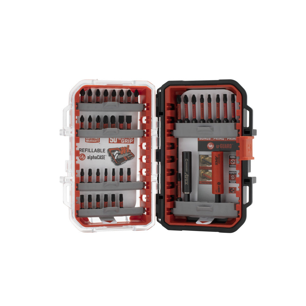 Crescent 38 Piece VORTEX Alpha CASE Impact Driver Bit Set - CAVSET-38