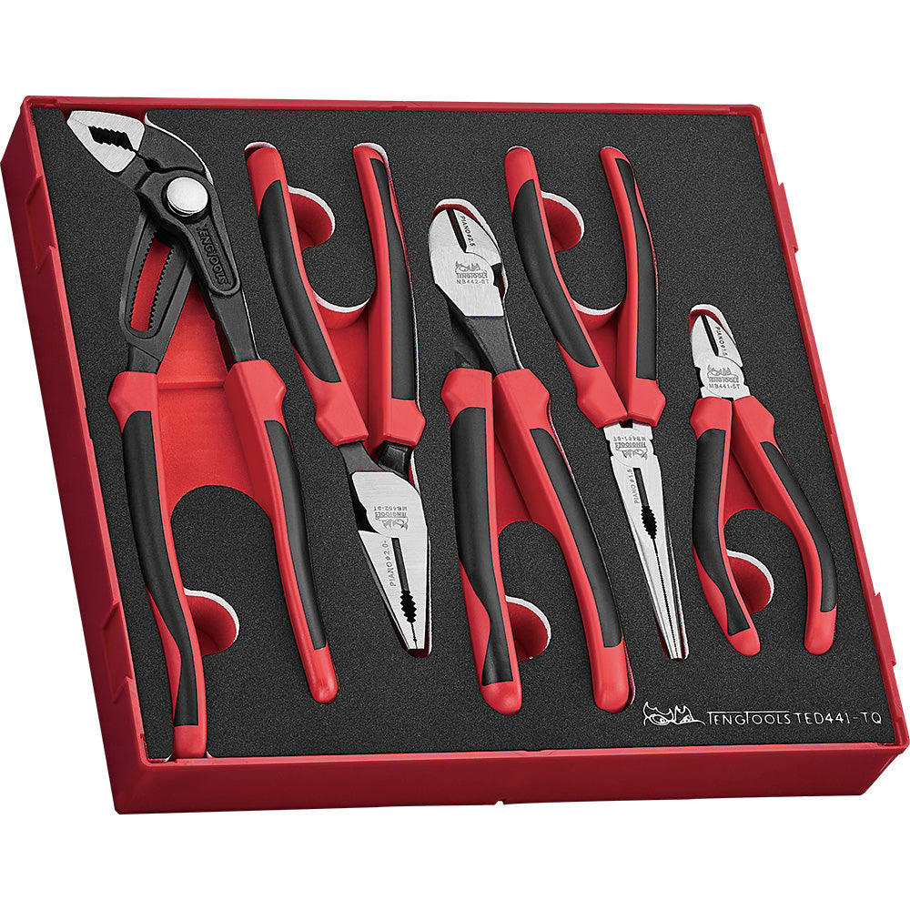 Teng 5Pc Plier Set Tpr Grip Q Eva2