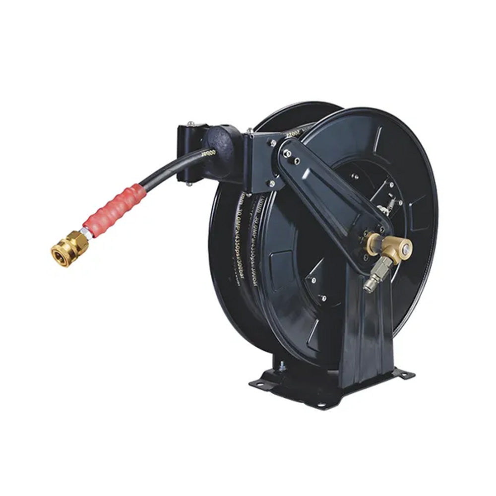 ITM Pressure Washer Hose Reel W/19M x 3/8inch Steel Braided Hose