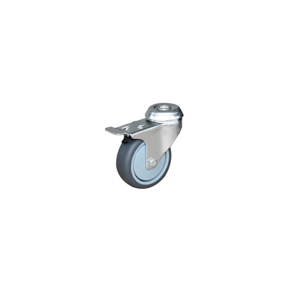 Light Duty Swivel Castor With Brake Bolt Hole Fitting 75mm