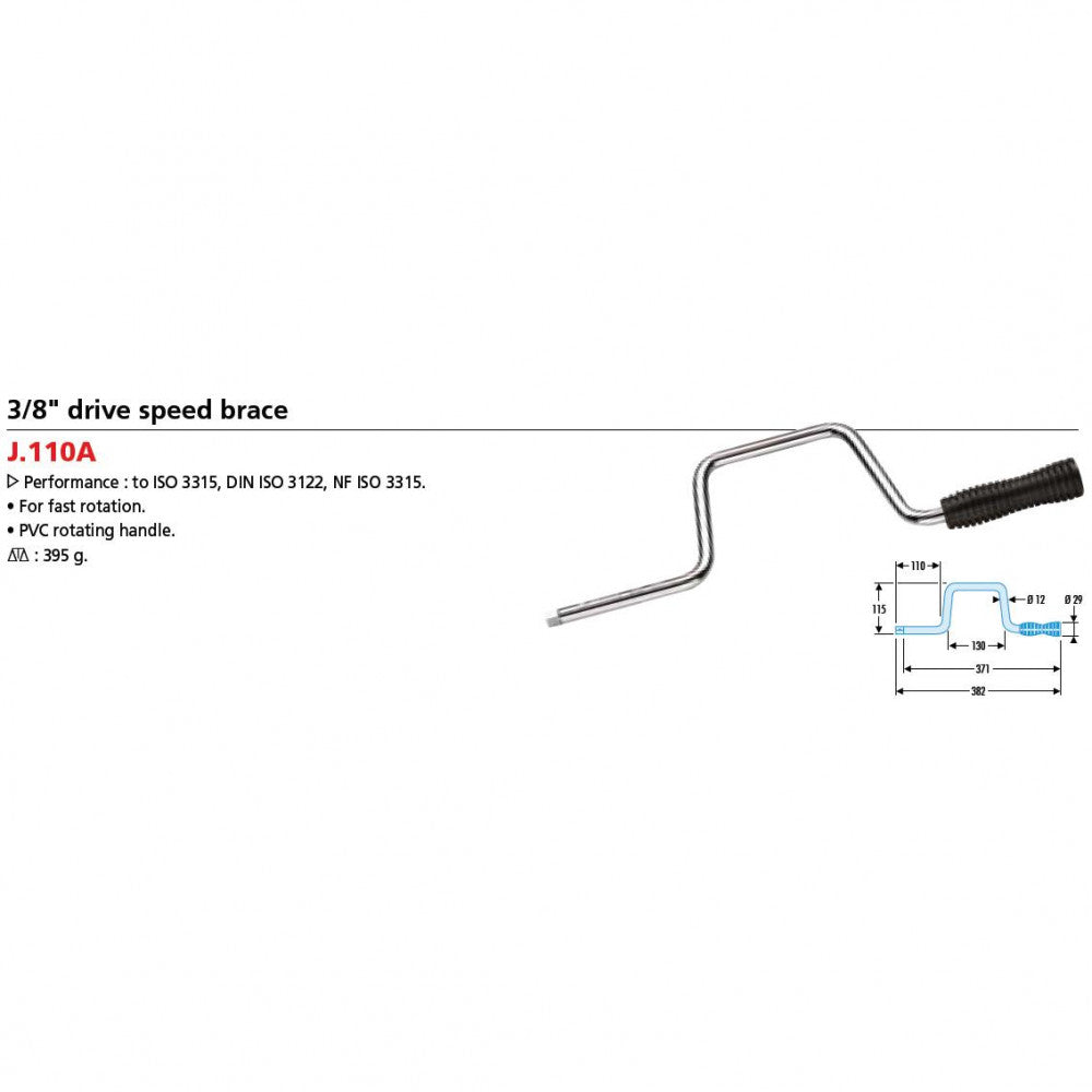 Speed Brace 3/8"Dr x 382mm PCV Handle Facom J.110A