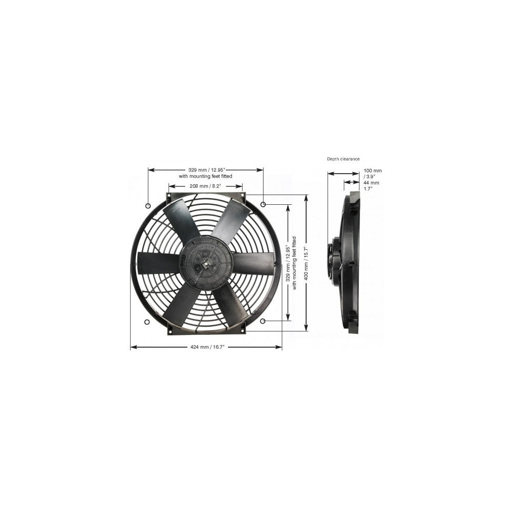 16 Electric Fan (12V) & Mounting Hardware (Part #0166+1000) (Davies 16 Electric Fan (12V) & Mounting Hardware (Part #0166+1000) (Davies