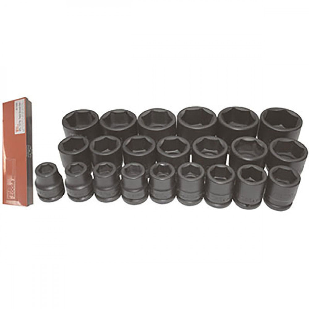 T&E Tools 1" Drive 22Pc 24-90mm Standard Impact Socket Set