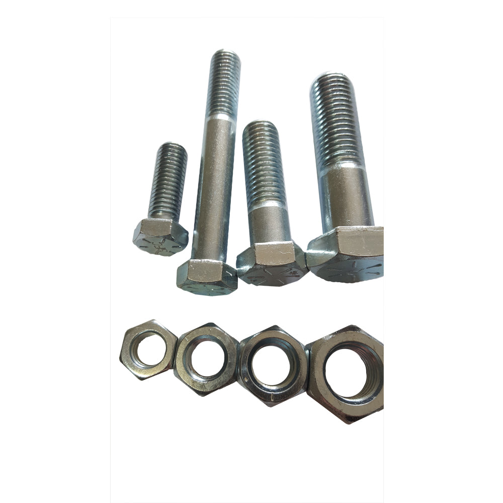 1/2 x 2.1/4 UNC Imperial 10pc Hex Bolt & Nut ZP