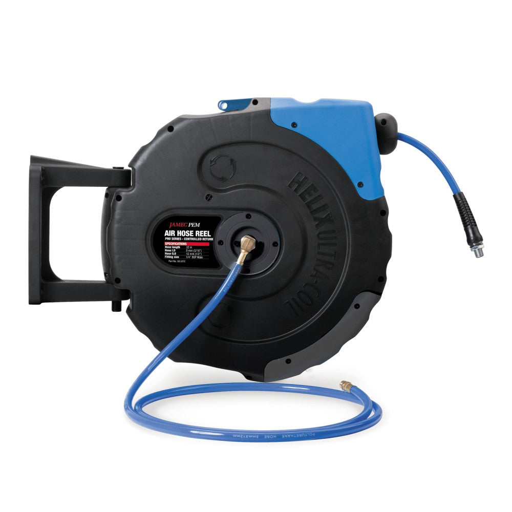 Jamec Air Hose Reel - Retractable - 8mm (5/16") - 32 Metres - PU Hose