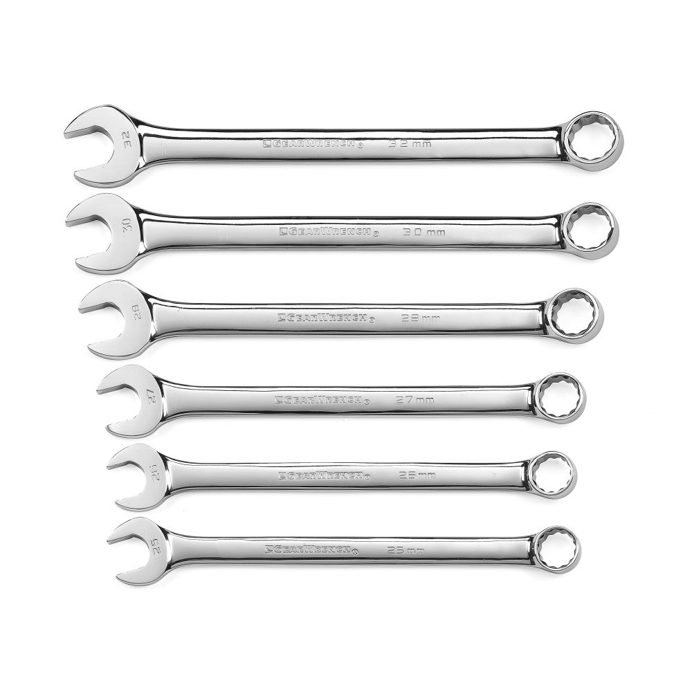 GEARWRENCH 6 Pc. Metric 12 Point Long Pattern Combination Wrench Set