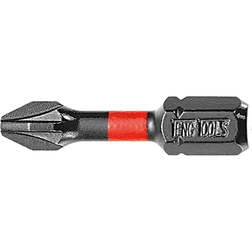 Teng 5Pc 1/4in Pz#2 Impact Screwdriver Bit 30mm
