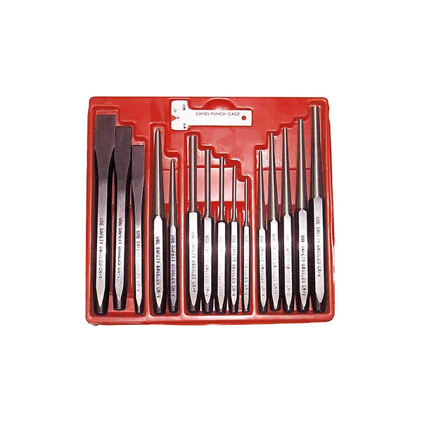 T&E Tools 16Pc Punch And Chisel Set