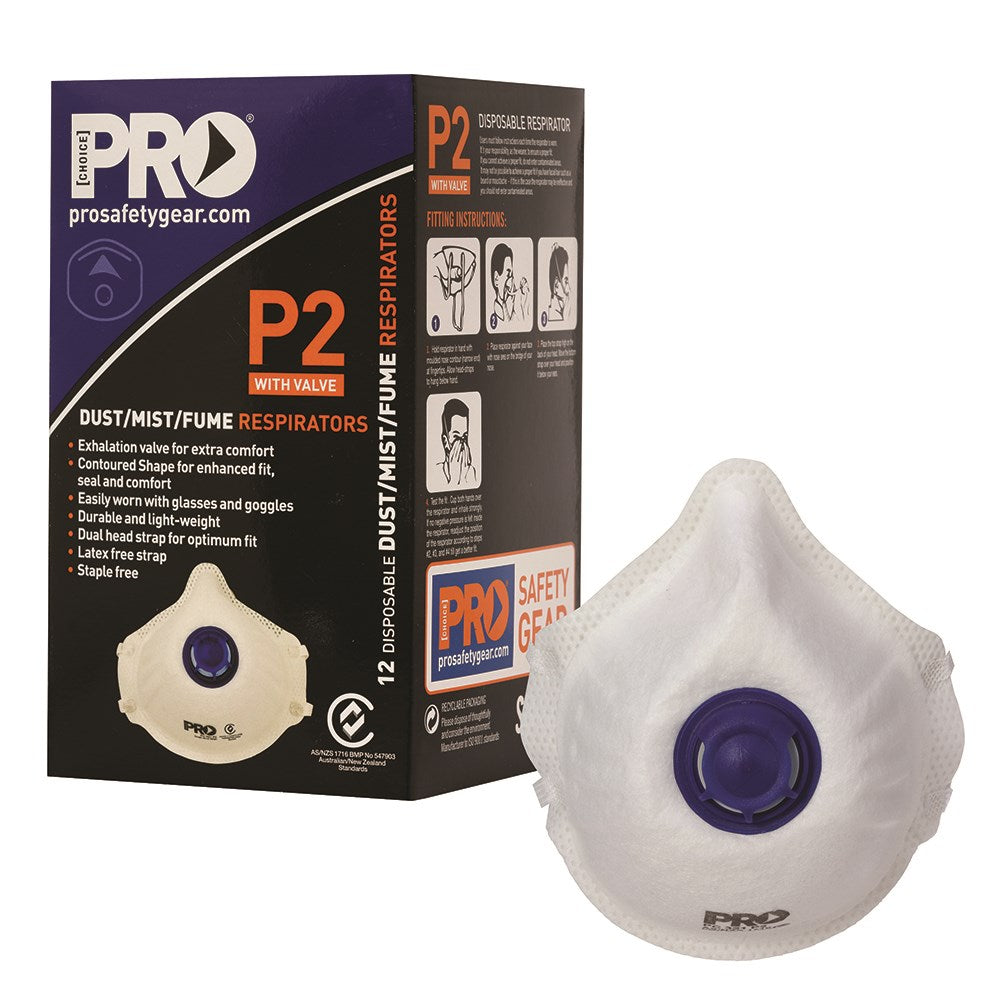 Dust Masks P2+Valve / 12 Pack