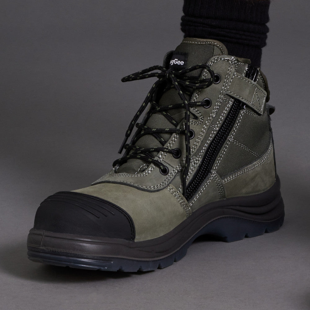 Tradie Side Zip Khaki Boots Size 10