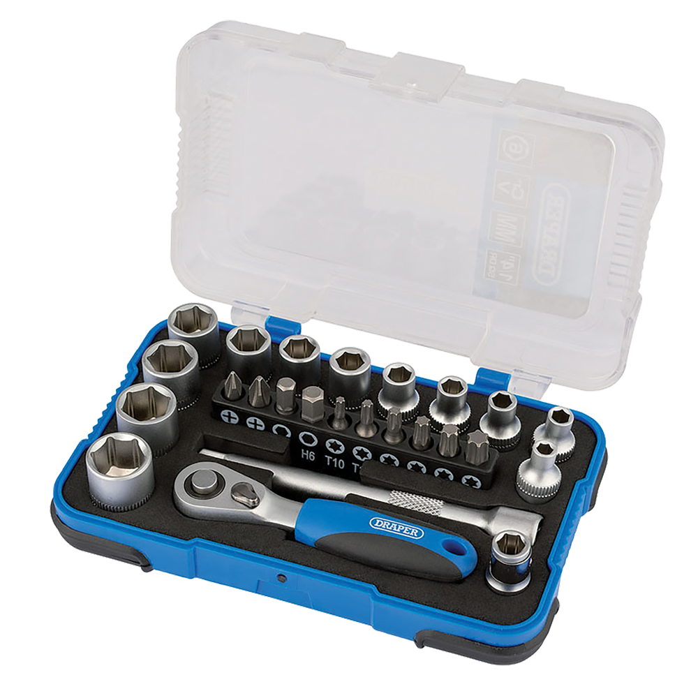 1/4 Inch Square Drive Metric Socket Set - 25pc