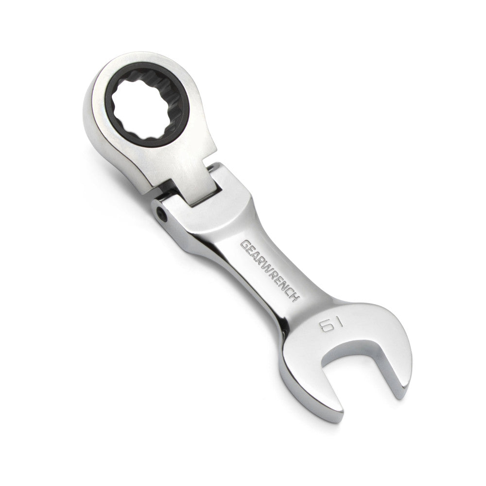 GEARWRENCH 10Pc 12Pt Stubby Flex Head Ratcheting Combination Metric Wrench Set