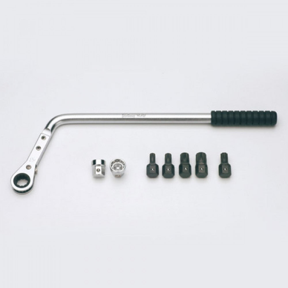 Koken Door Hinge Wrench Set 8pc 10-12mm Sockets, M6-M12 XZN Bits, T45 Torx Bit