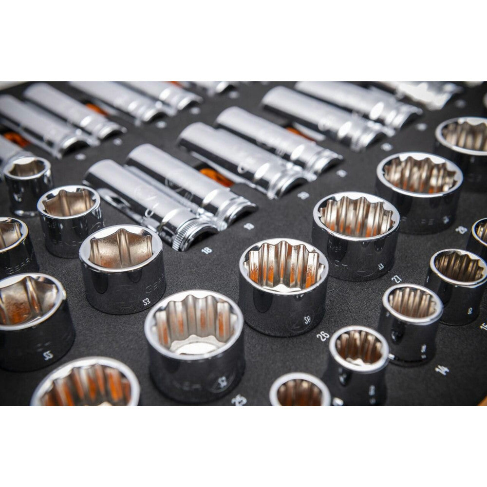 GEARWRENCH 67Pc 1/2in. Drive Master Metric Socket Set In EVA Tray