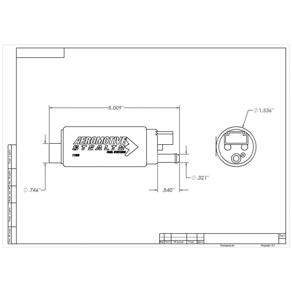 Aeromotive Fuel Pump Electric, In-tank, GM-Style E85, 340 HP#AER11569