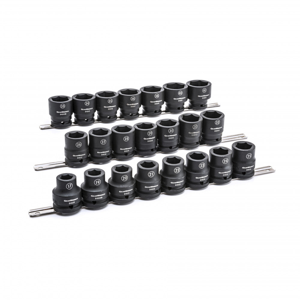 GEARWRENCH 22 Pc. 3/4" Drive 6 Point Standard Impact Metric Socket Set