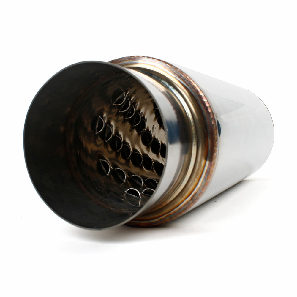 3.5" I.D Inlet/Out 18" Body Resonator Stainless Wool Packed (304 Stainless)