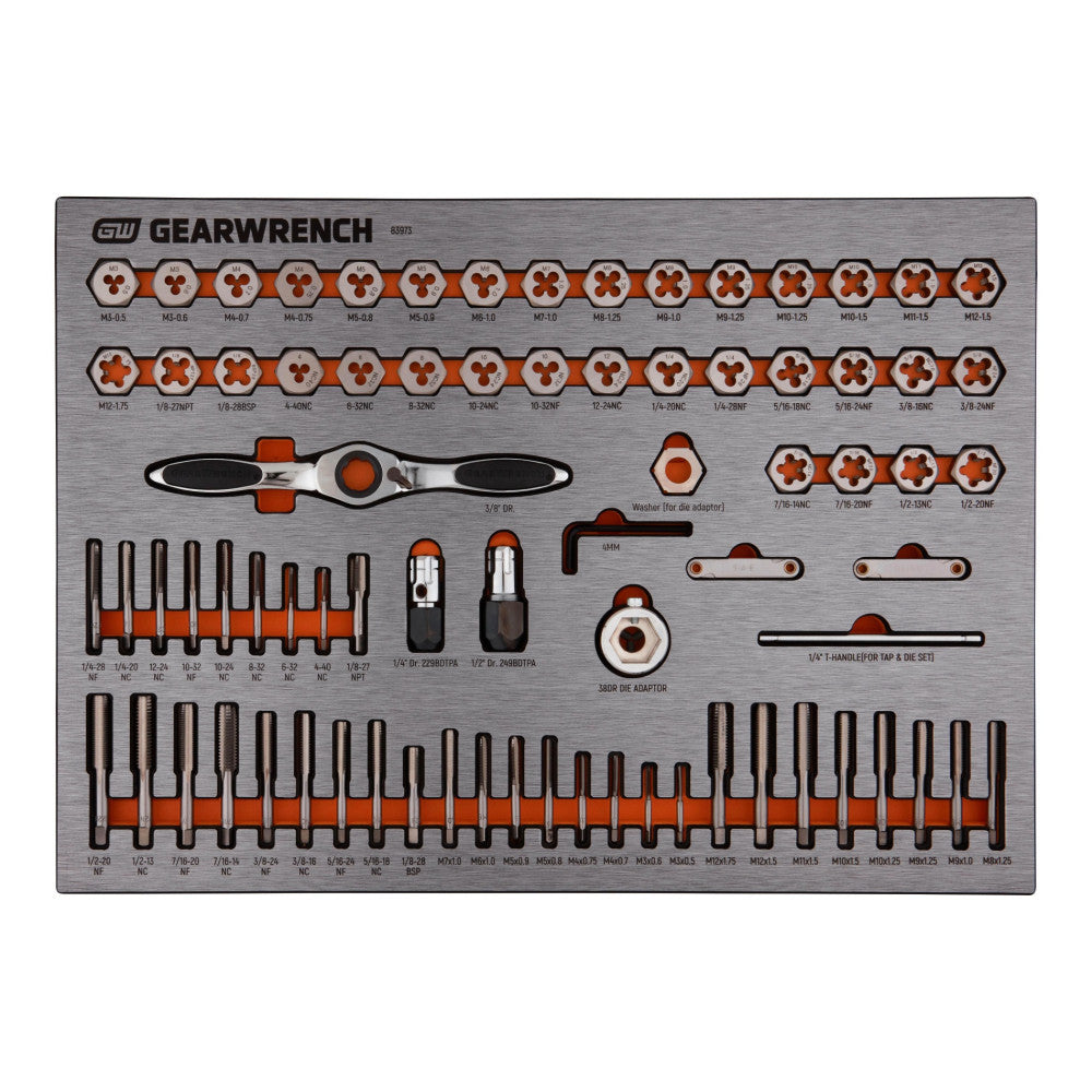 GEARWRENCH 77Pc SAE/Metric Tap & Die Set In EVA Tray