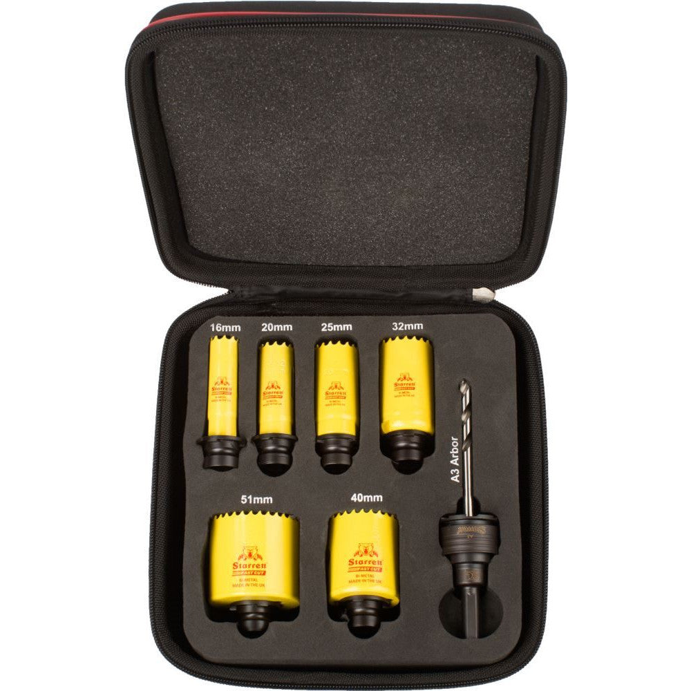 Starrett Fast Cut Ulti-Mate Electricians Hole Saw Kit (16-51mm)