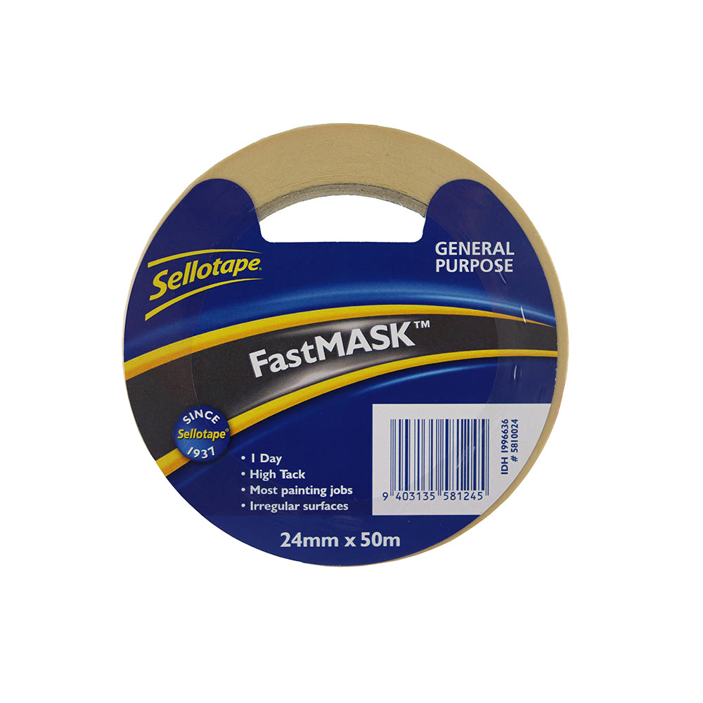 Sellotape 5810 GP FastMask 24mmx50m Pk 6
