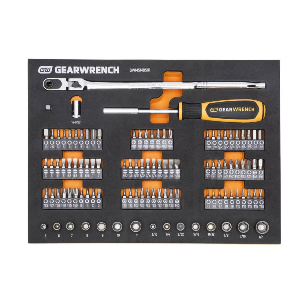 GEARWRENCH 105 Piece 1/4 Inch Drive Slim Head Mechanics Tool Set In EVA Tray