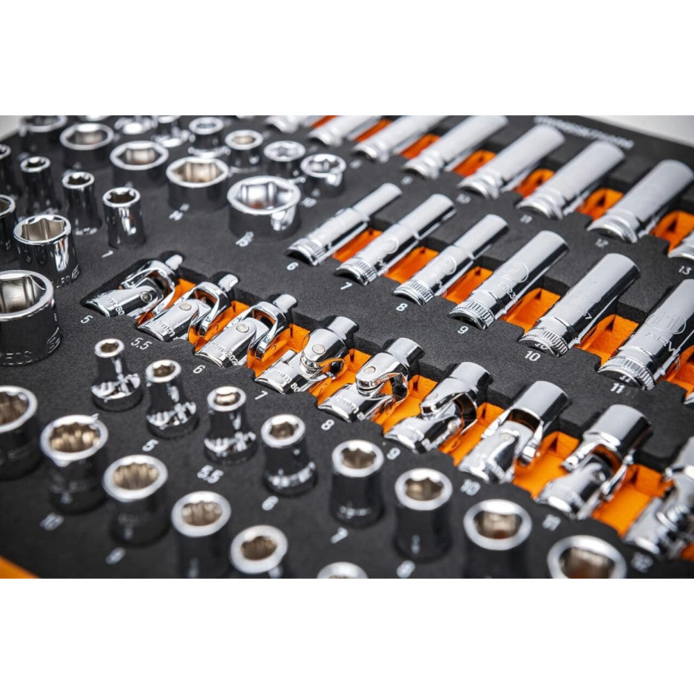 GEARWRENCH 89Pc 1/4in. Drive Master Metric Socket Set In EVA Tray