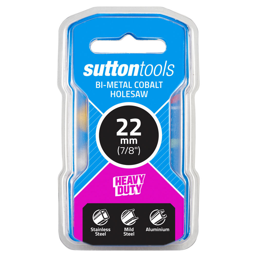22mm Sutton Tools Bi-Metal Cobalt Holesaw