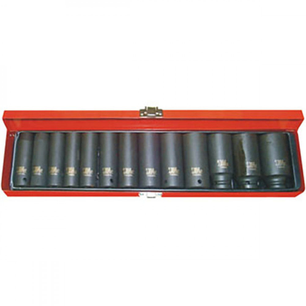 T&E Tools 1/2" Drive 11-30mm 6Pt Deep Impact Socket Set