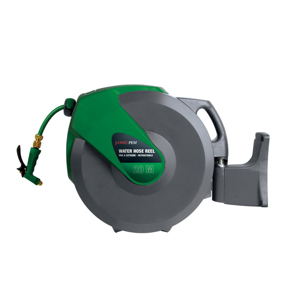 Jamec Water Hose Reel Retractable 12mm 20 Mtr H.D Hybrid Hose Pro x Extreme
