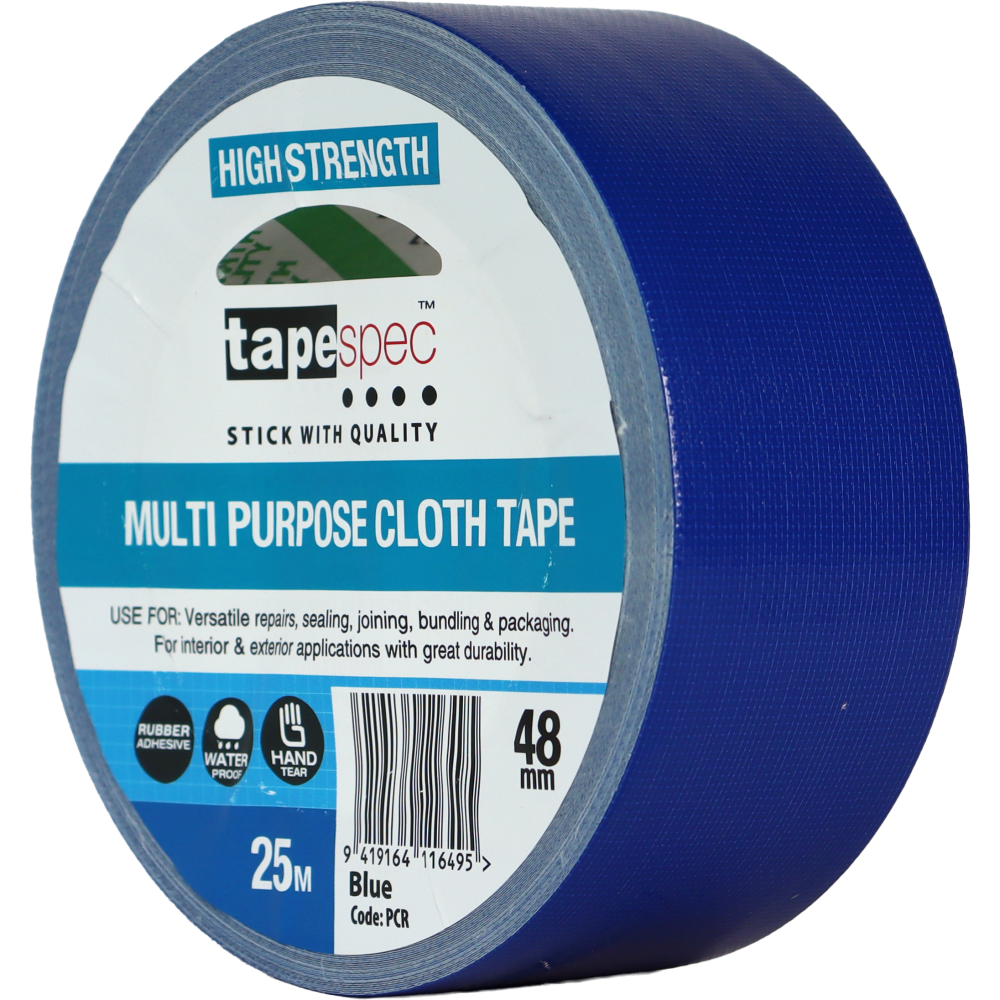 Waterproof Multi-Purpose Cloth Tape Dark Blue 48mm x 25m